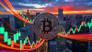 Illustration de l'impact potentiel des investissements institutionnels sur la valeur du Bitcoin, générée par intelligence artificielle.