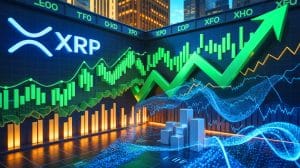 Illustration de l'ascension du prix du XRP soutenue par l'ETF Ripple et l'activité accrue des futures.