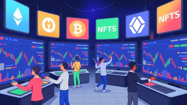 Illustration de la fluctuation des ventes de NFT et des performances contrastées des collections sur le marché.